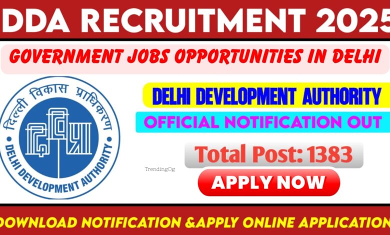 Delhi Development Authority (DDA) Recruitment 2025: Latest Updates & How to Apply