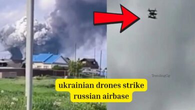 ukrainian drones strike russian airbase